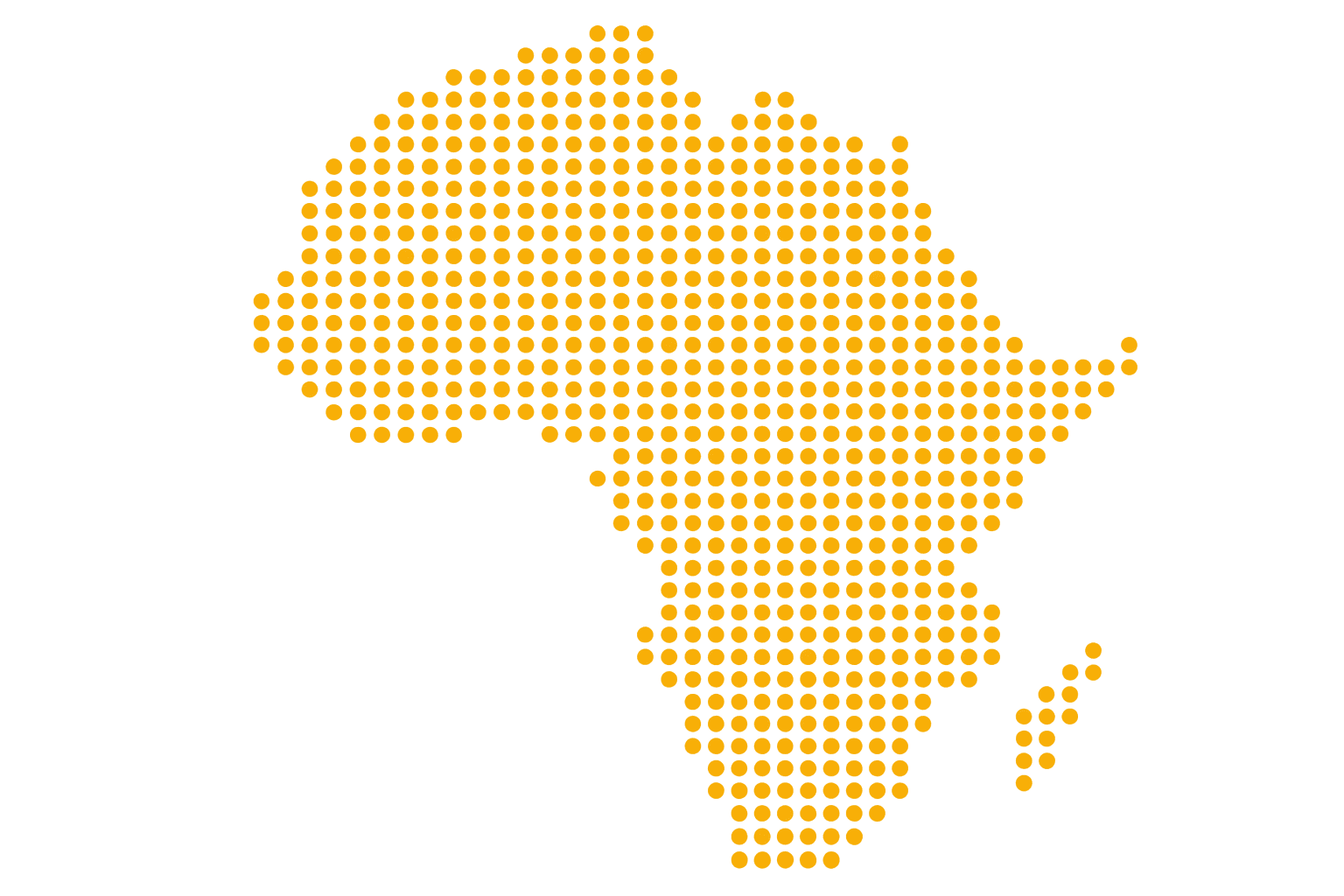 Dotted glowing map of Africa